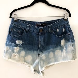BDG High Waisted Acid Washed Denim Jean Shorts